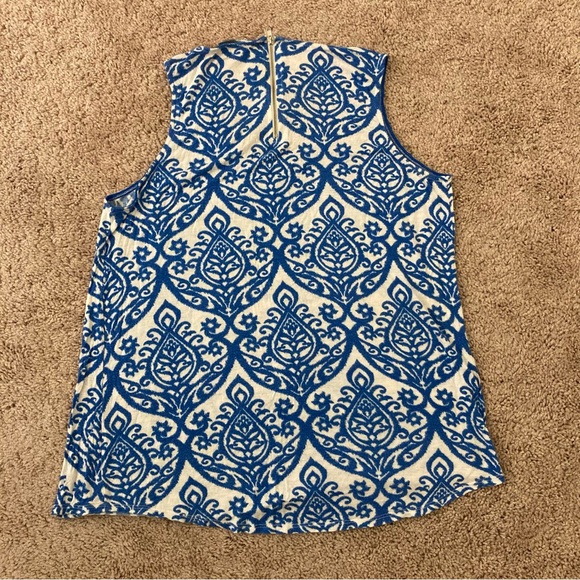 Olivia Moon Women's Top Blue Tank Style, Scoop Neck, Sleeveless Shirt Medium - Picture 6 of 8